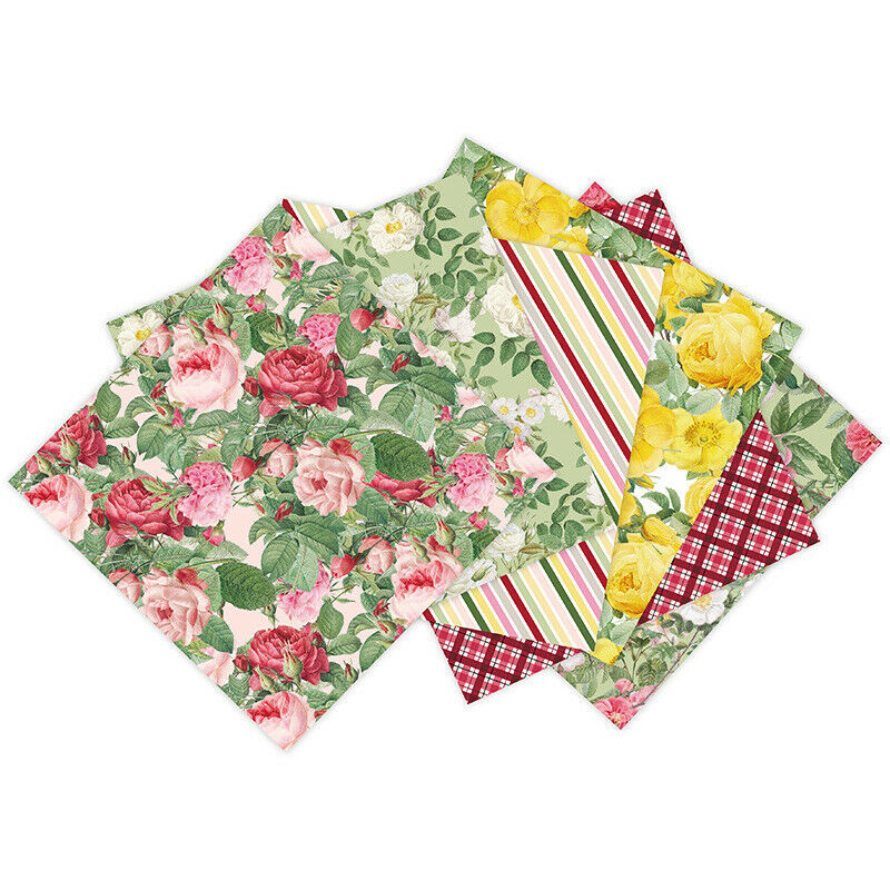 12pcs Flower Paper Pad Single-sided Floral Scrapbooking Album Card Decor Craft