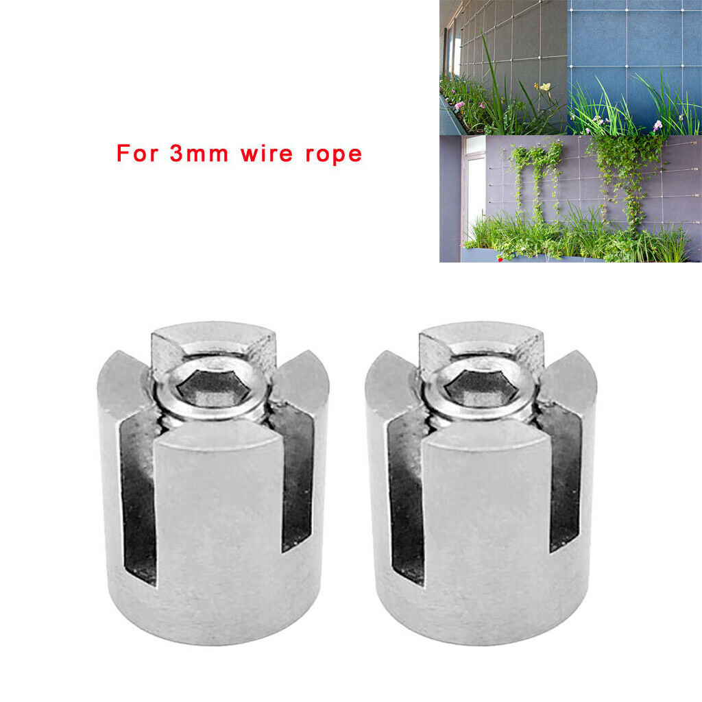 2 pieces marine 316 stainless steel 3mm wire rope trellis cross clips 90 degrees