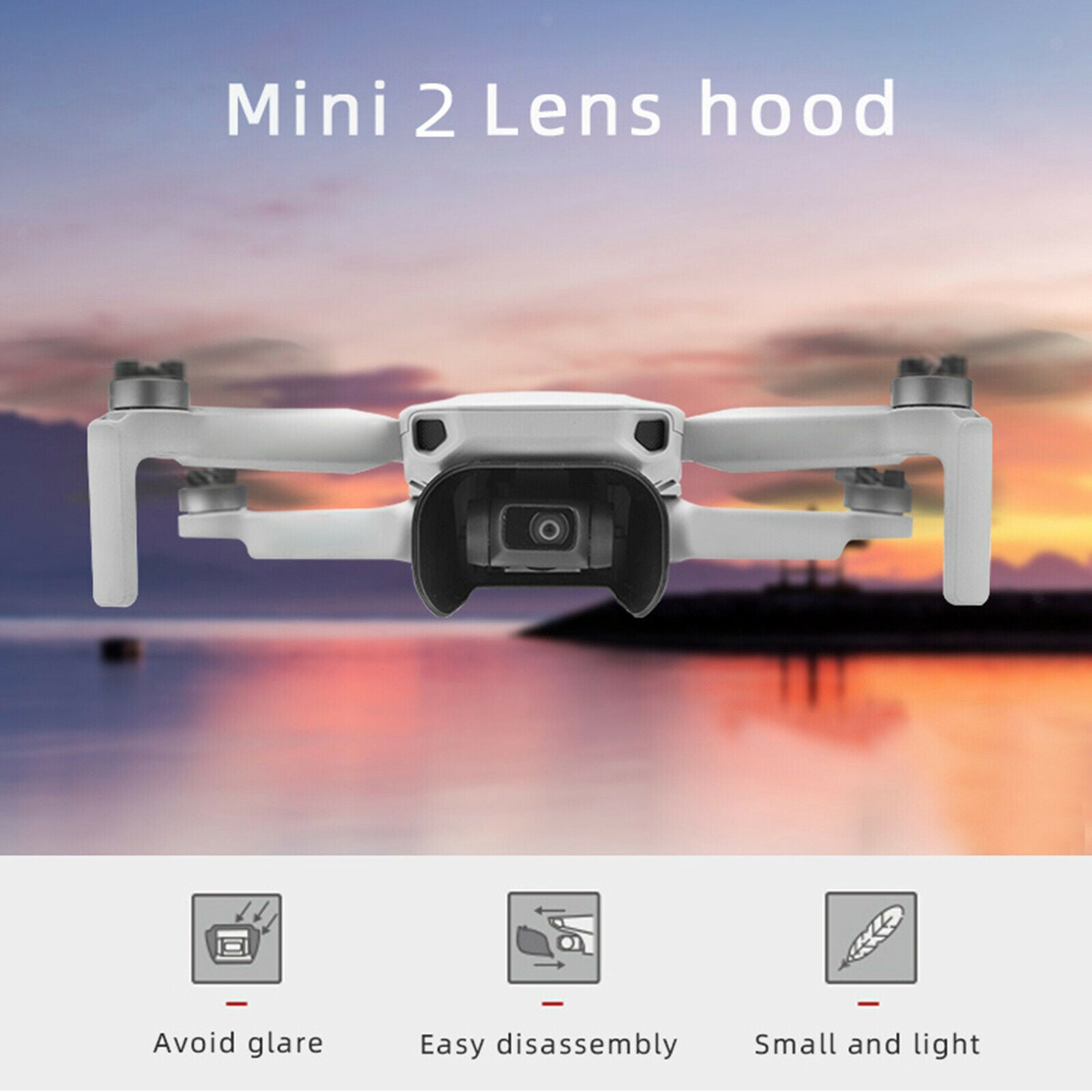 Lens Hood Sunshade Protective Shade Cover for DJI Mavic Mini/Mini 2 Drone