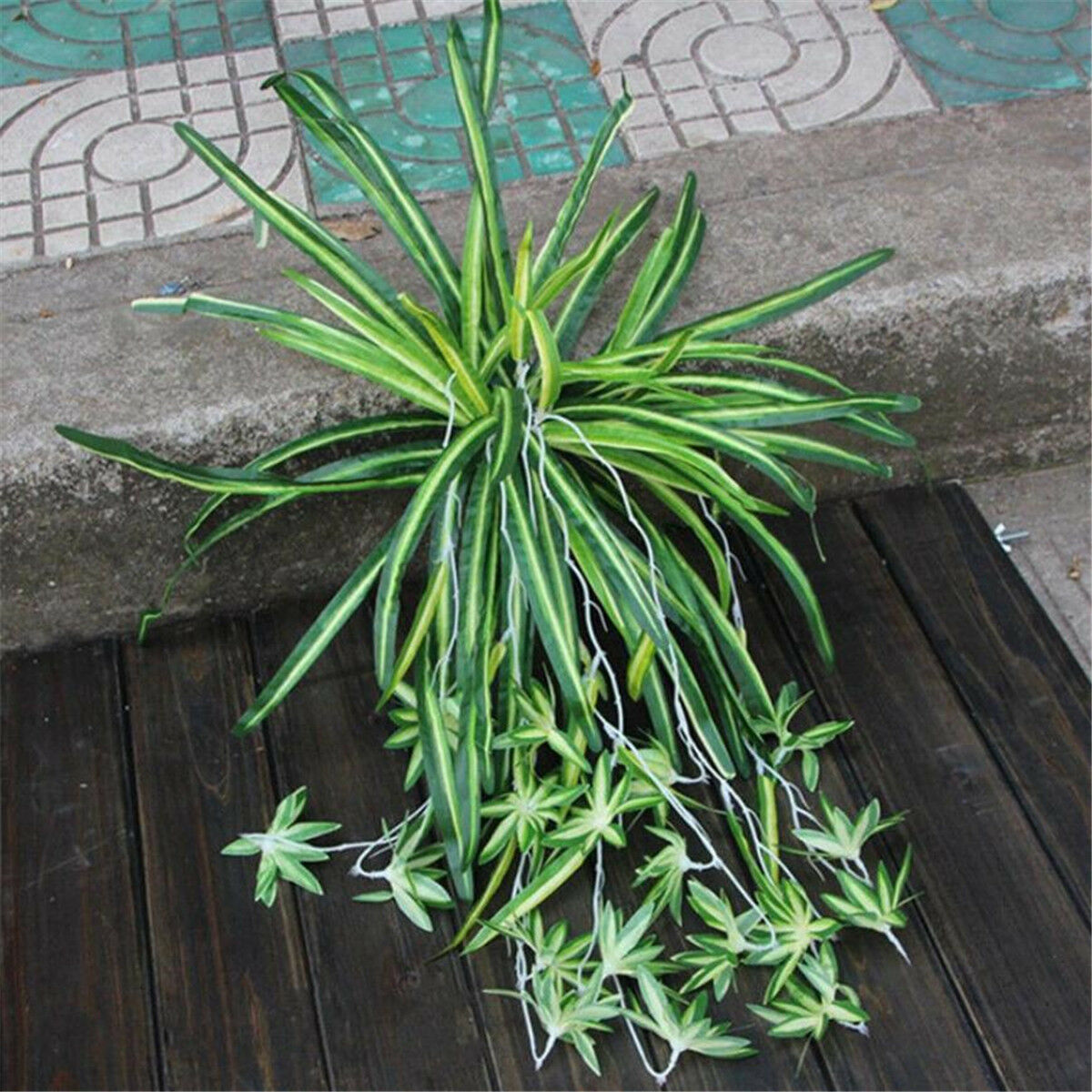 Artificial Silk Spider Chlorophytum Plant Comosum Faux Greenery House Room Decor