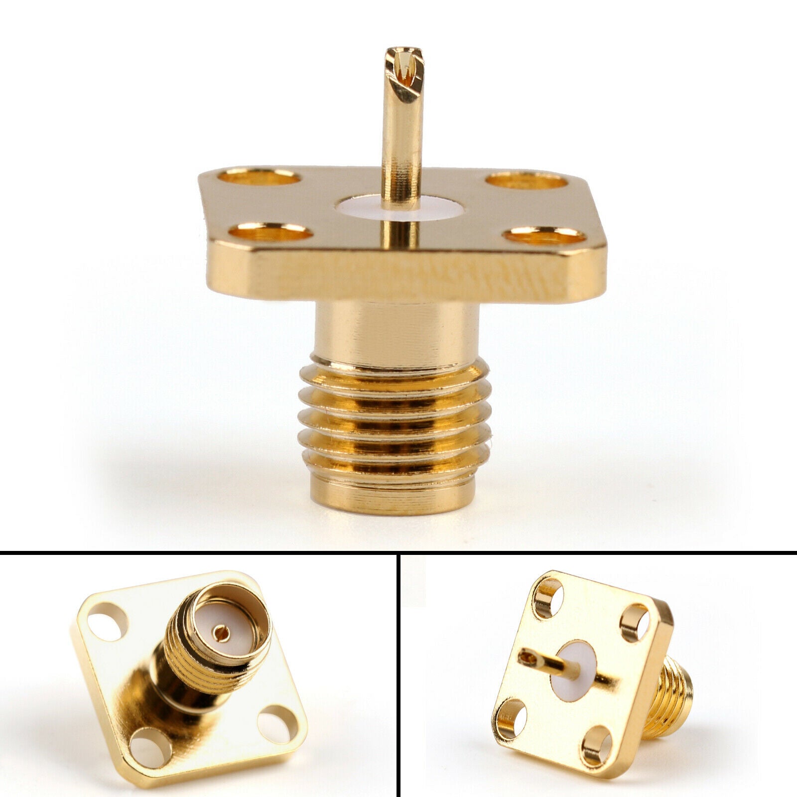 10xSMA Female Jack Chassis 4Hole Panel Post Terminal RF Coax Connector 5mm B5
