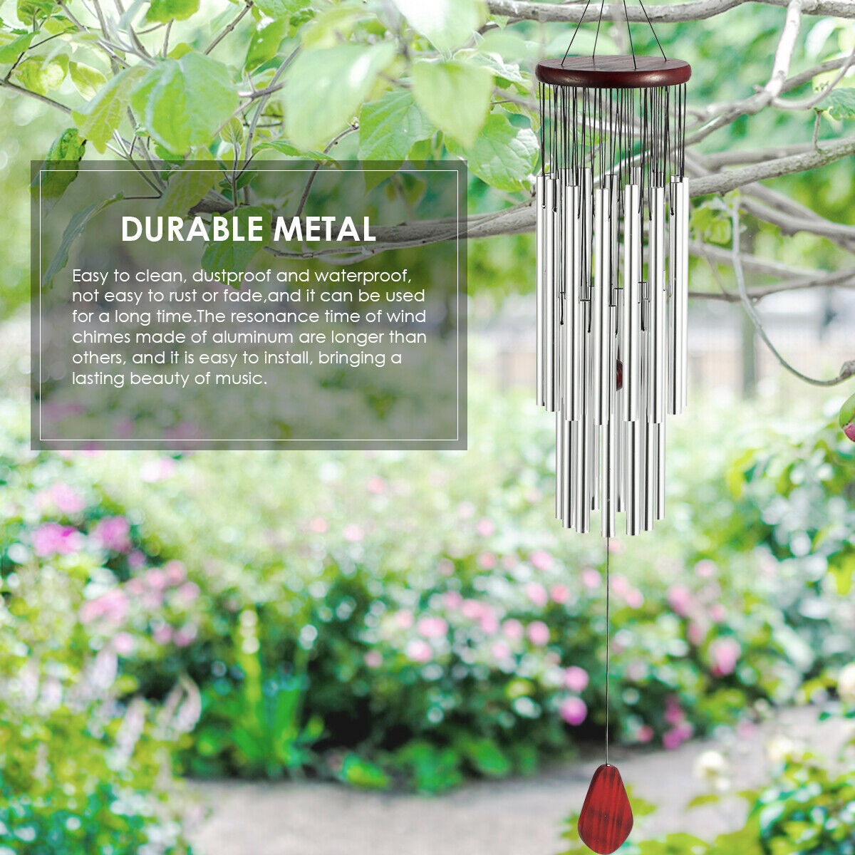 27 Tubes Wind Chimes Outdoor Garden Porch Balcony Home Decoration Ornament