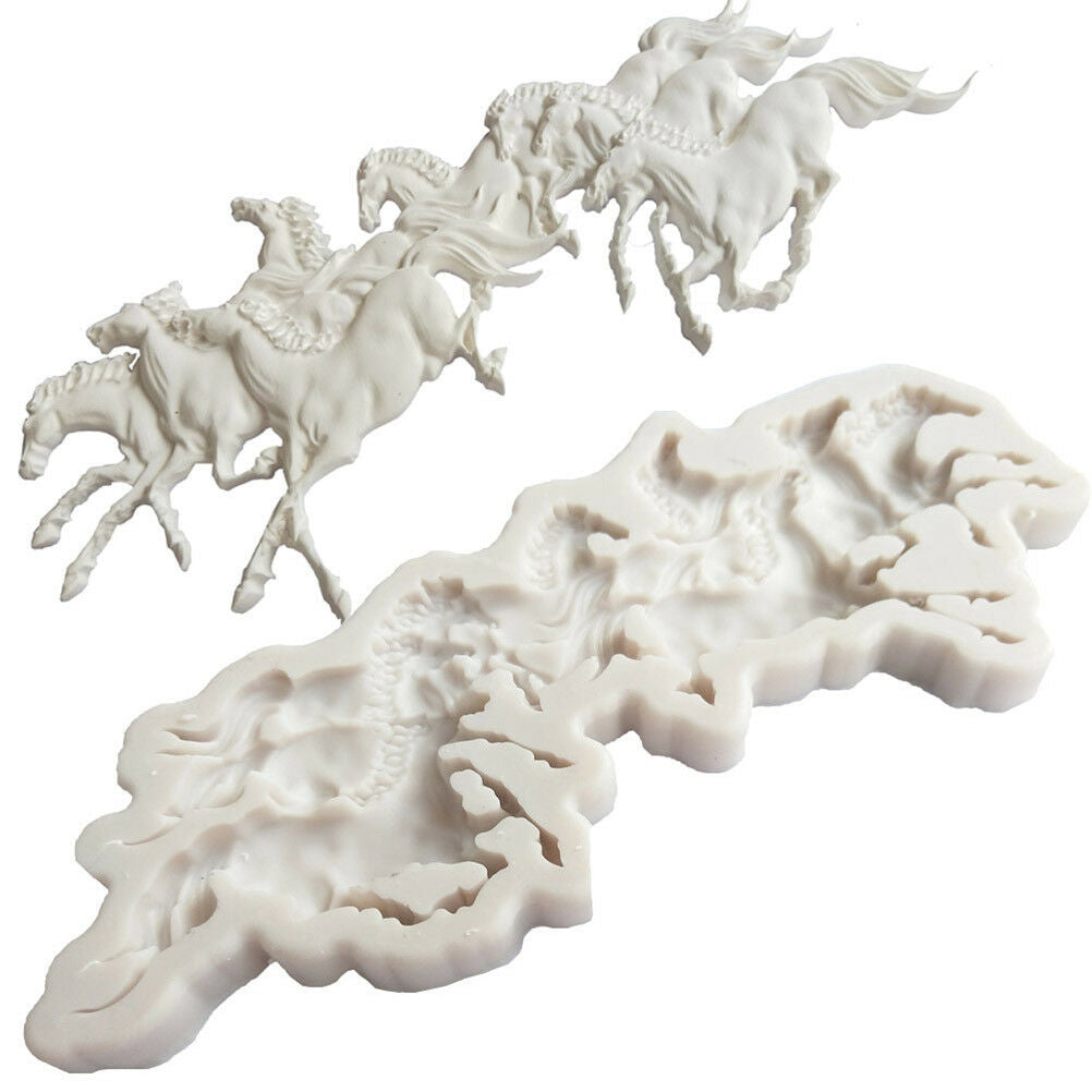 Pentium Horses Silicone Fondant Mold Cake Chocolate Gumpaste Mold Baking T.l8