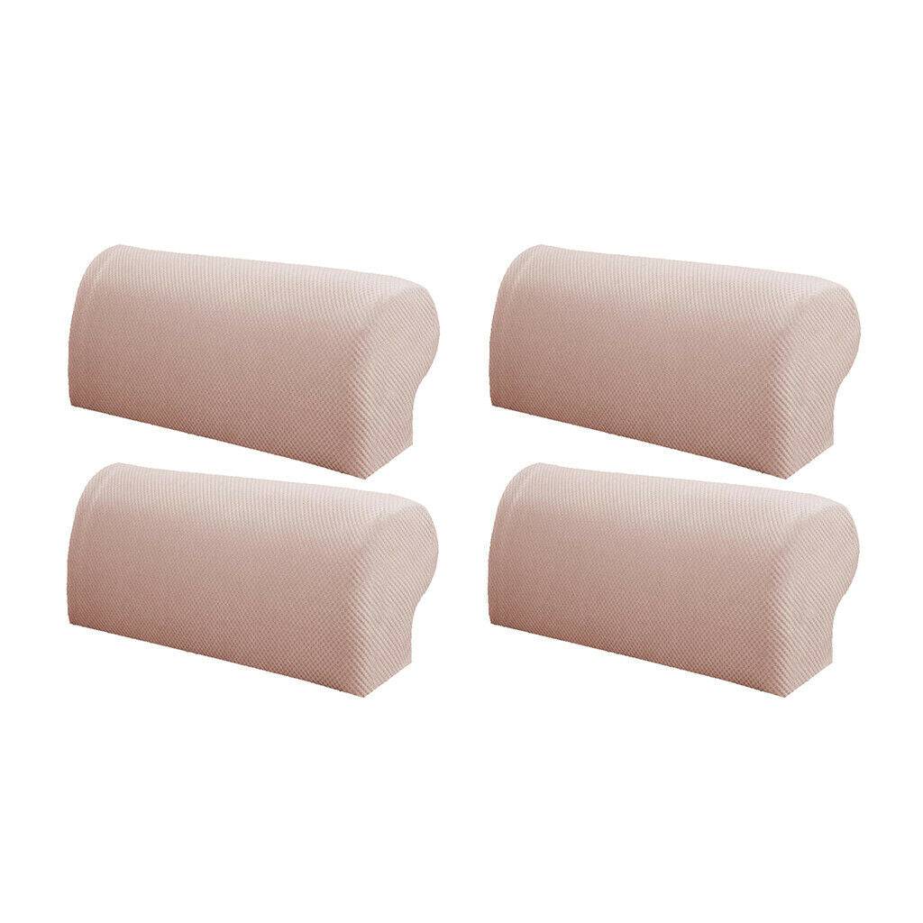 2 Pairs Thickened  Furniture Sofa Armrest Covers Protectors with Flannel Checked
