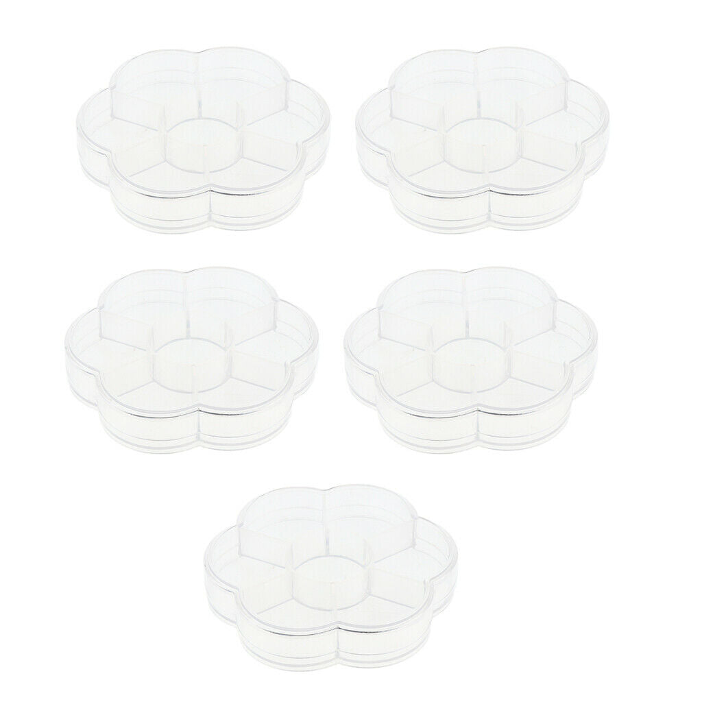 5 Pieces Travel 7 Grids Storage Medicine Box Transparent Pill Container Case