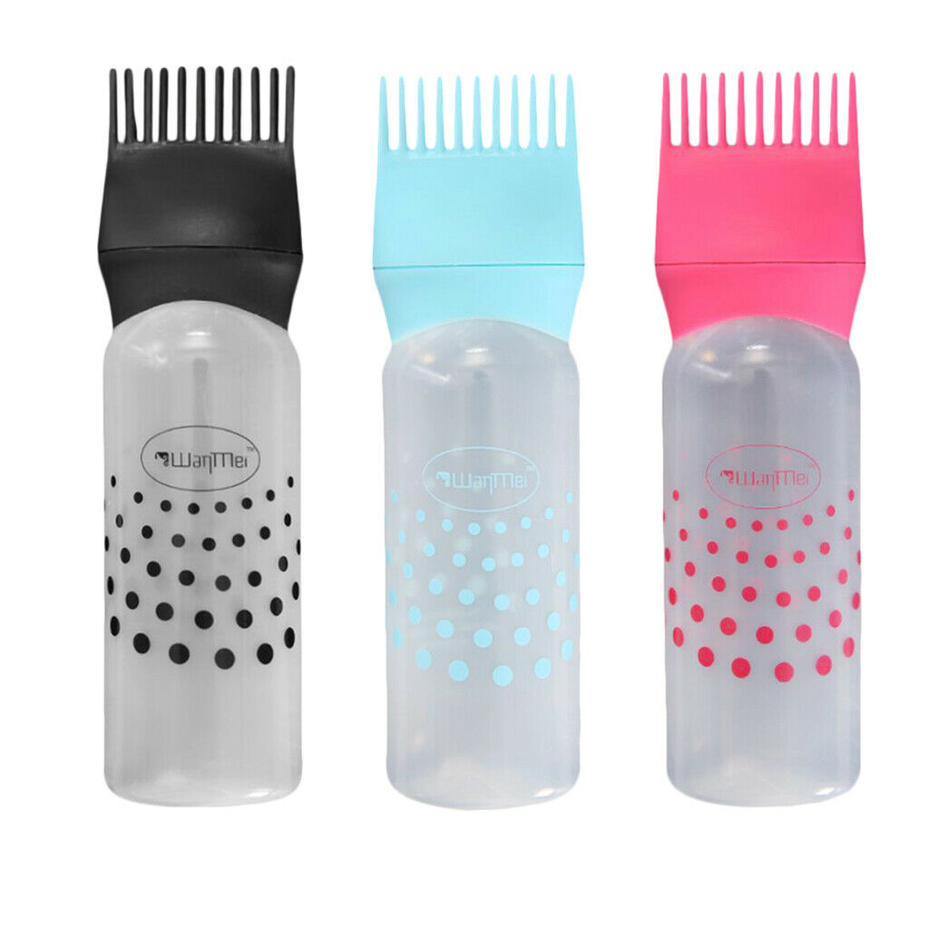 Empty Hair Dye Applicator Dispenser Brush Salon Coloring Bottle 120ml 3pcs
