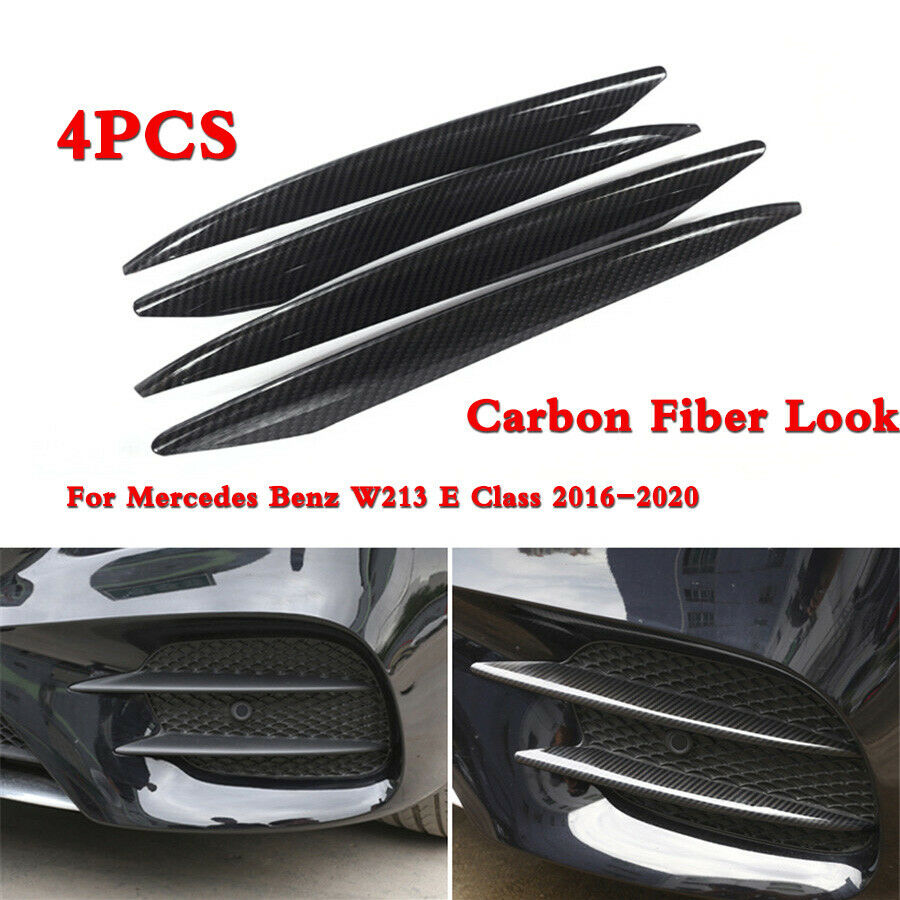 4xCarbon Fiber Style Car Front Fog Light Grille Trim For Benz W213 E Class 16-20