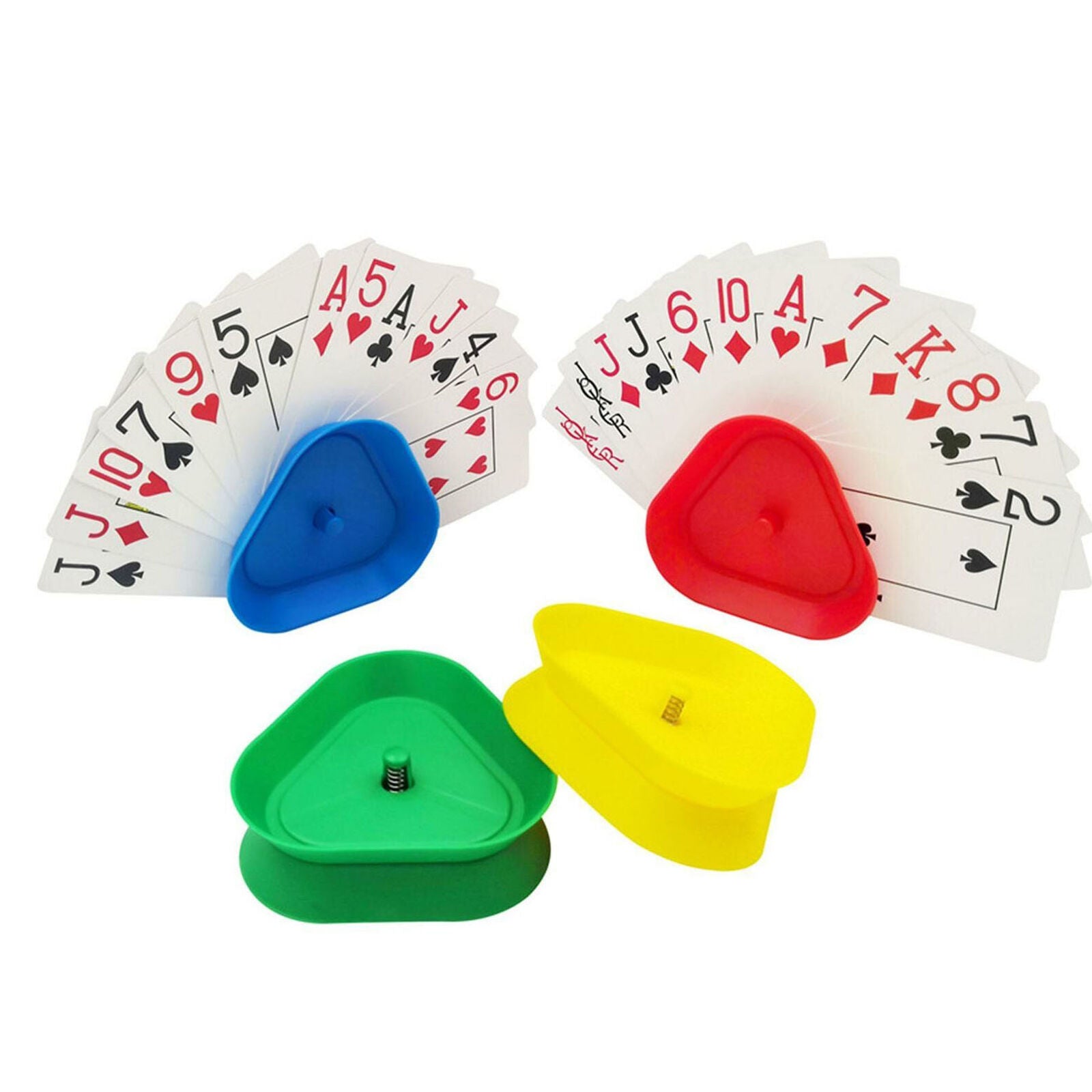 4pcs Triangular Game Card Holders For Playing Cards Display Stand Plastic Set