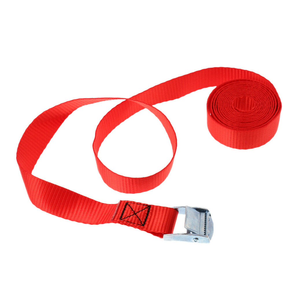 2Pcs Cam Buckle Lash Straps Tie Down Cargo Strap 2.5M X 25mm Roof Rack Bike