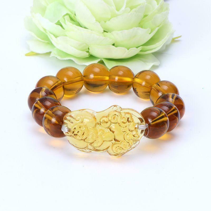 Feng Shui Citrine Gem Stone Wealth Pi Xiu Bracelet Attract Wealth and Good Luck