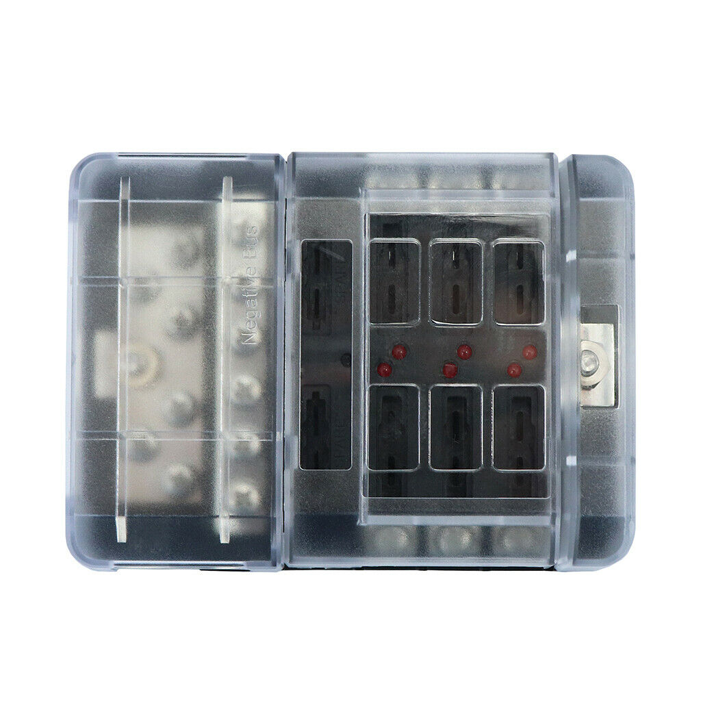DC 32V 6 Way LED Fuse Boxes Block Holder Car Boat Automotive Auto