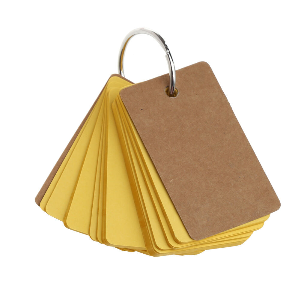 Kraft Paper Binder Ring Easy Flip Flash Cards Study Memo Pads DIY Stationery