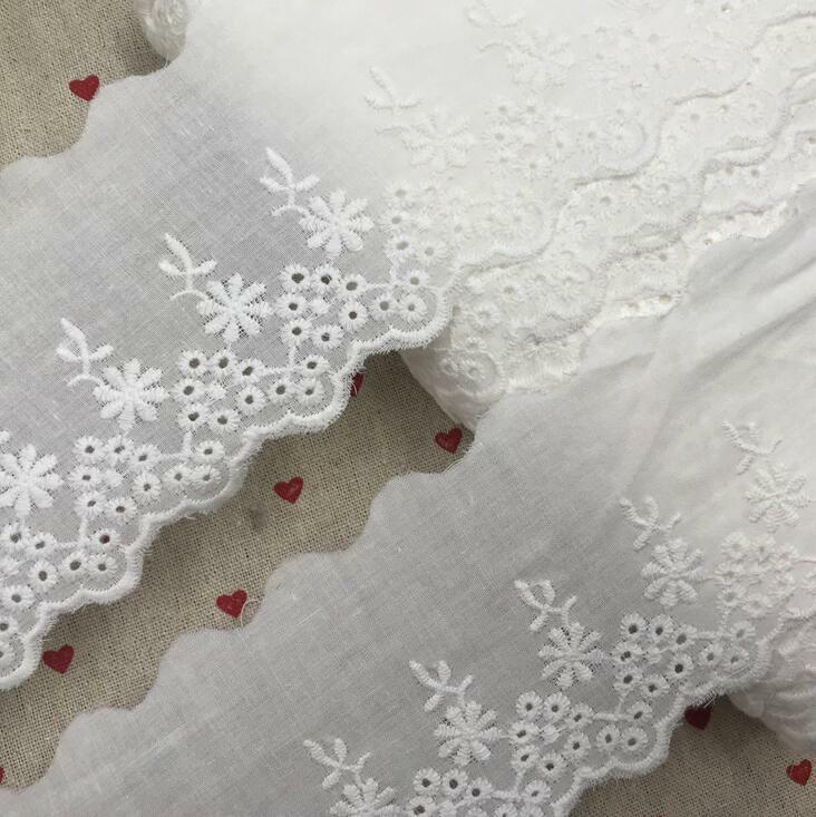 5 Yards Soft cotton embroidery Flower Lace Trim Sewing clothing Accessories