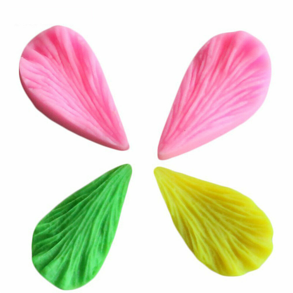 1pair leaves Petal Silicone Fondant Cake Chocolate Decor Baking Mold Tool DD