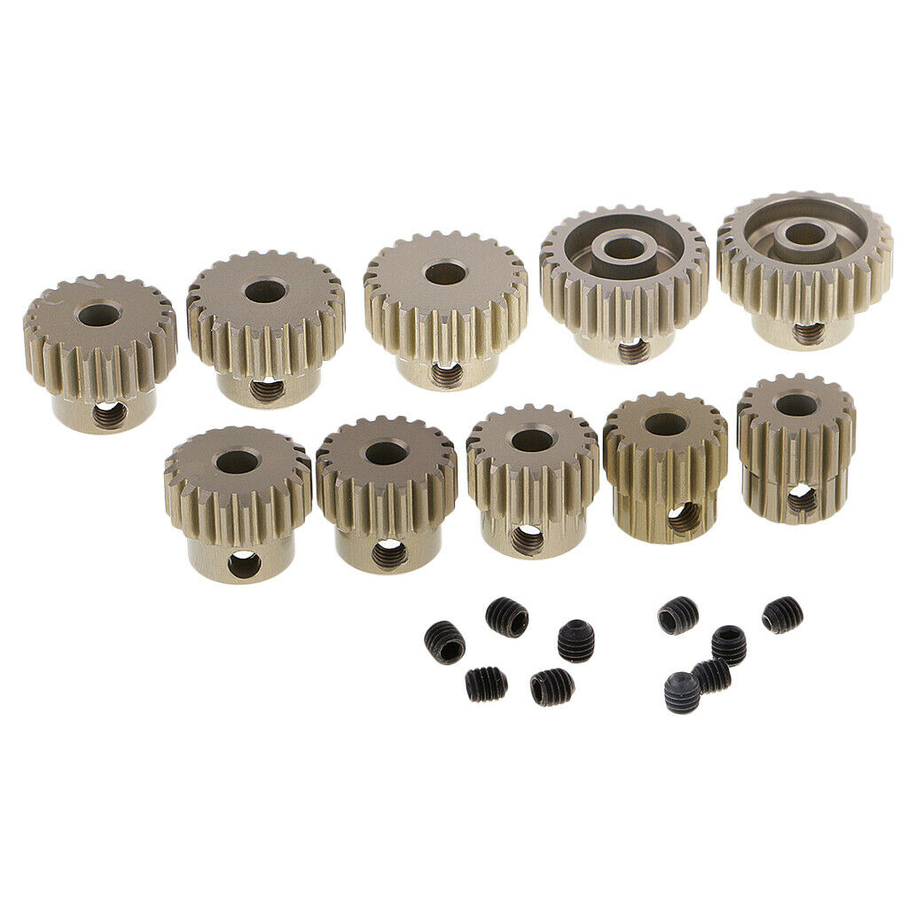 Set of 10 Motor Gears 1/10 Pinion for RC Car Brushed Brushless Motor