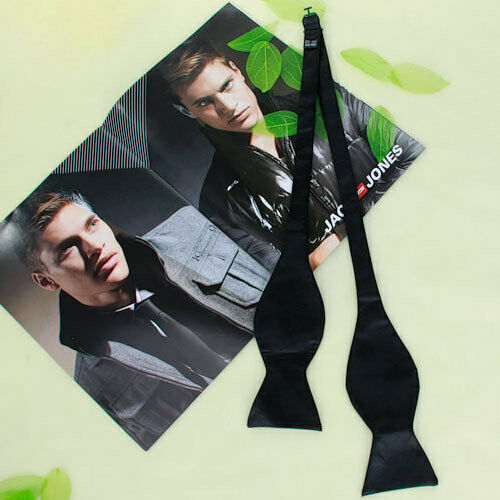 Men's Satin Tuxedo Bow Tie - Black