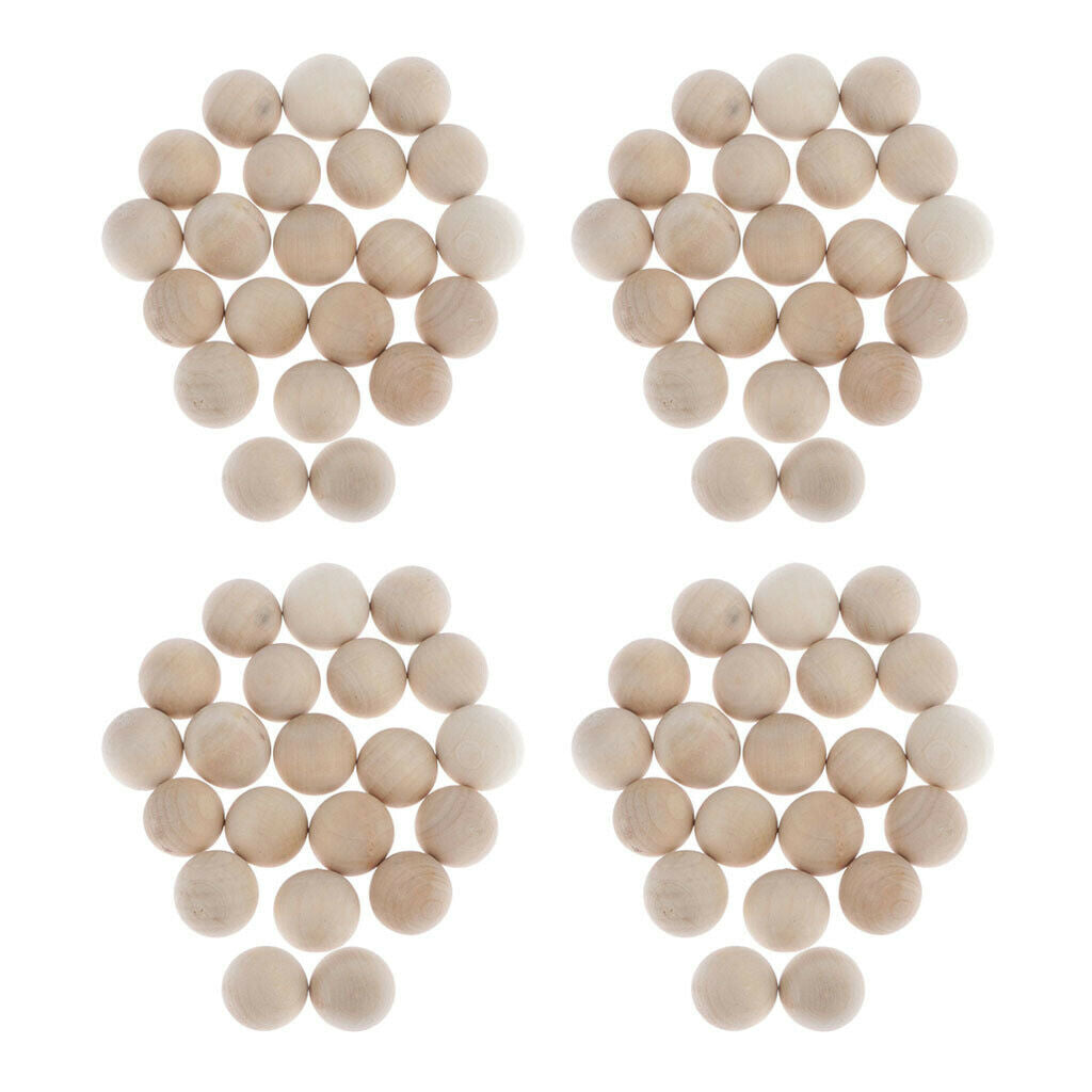 40x Wooden Hardwood Balls 1.2inch Wood Balls Beads Crafts DIY Projects