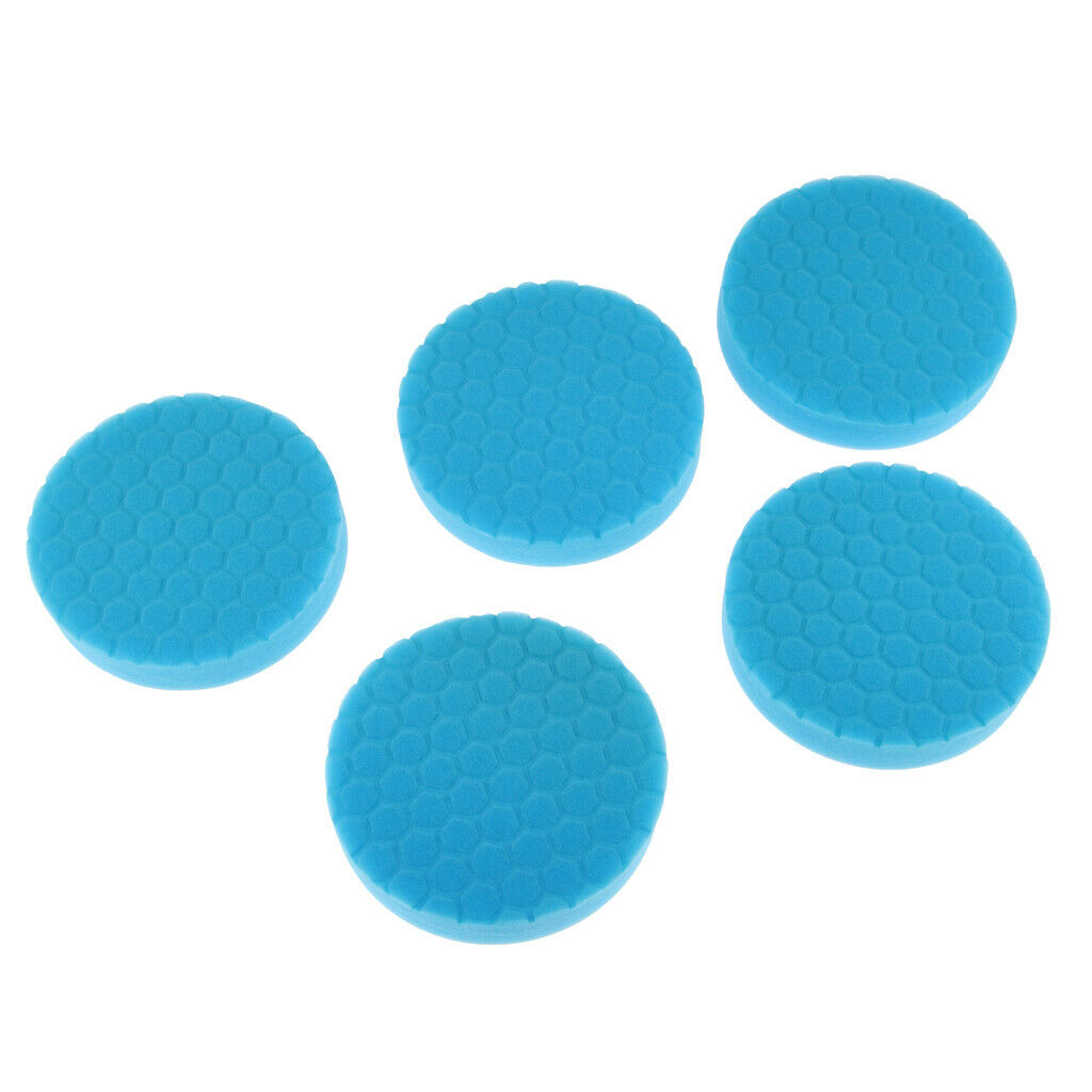 5pcs 3in Car Polishing Pads Buffing Sponge Pads Durable Cleaning Tool Blue