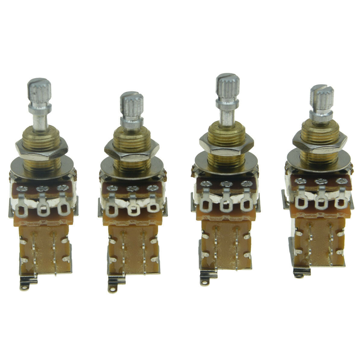 A500K Guitar Bass Push Push Pot(No Pull)Guitar Potentiometer Pots US Brass Shaft
