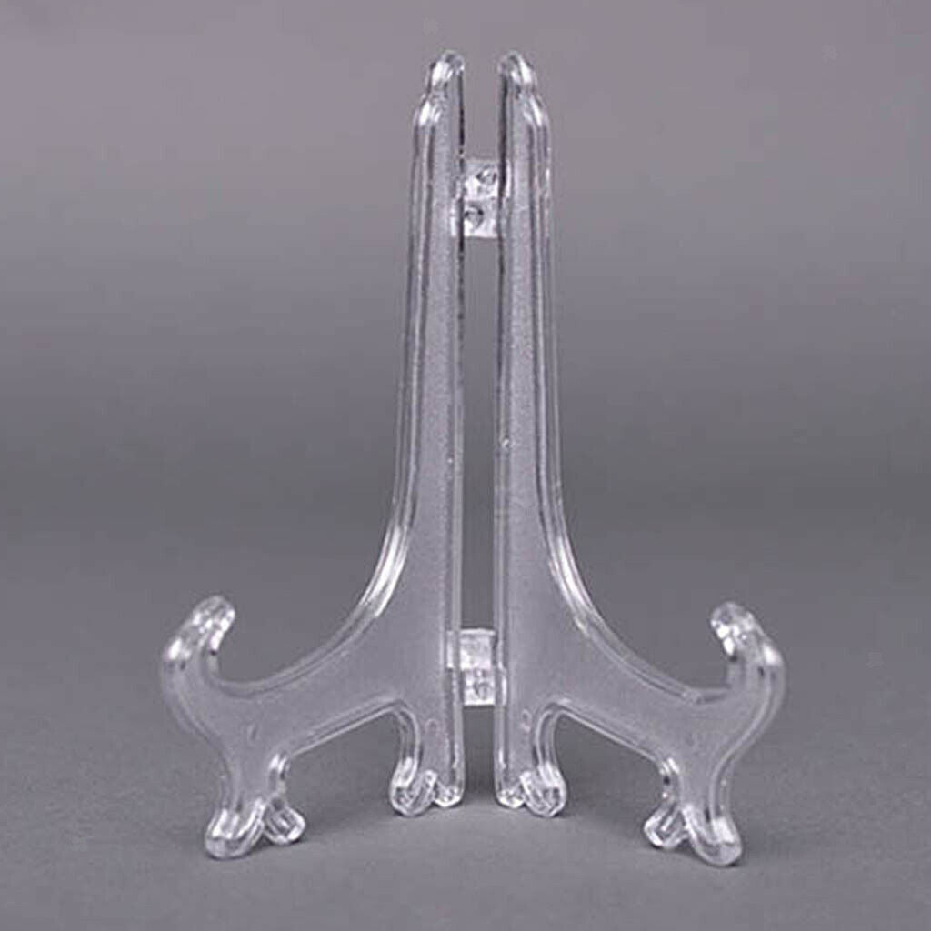 Lot 100 Clear Plastic Easels Stand  To Display Plate Picture 3"