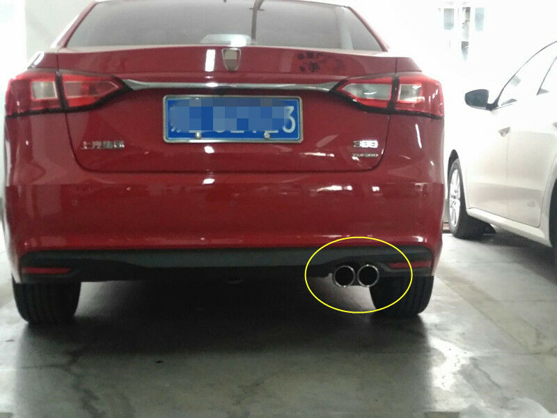 76mm 3" Universal Chrome Stainless Car Rear Double Exhaust Pipe Tail Muffler Tip