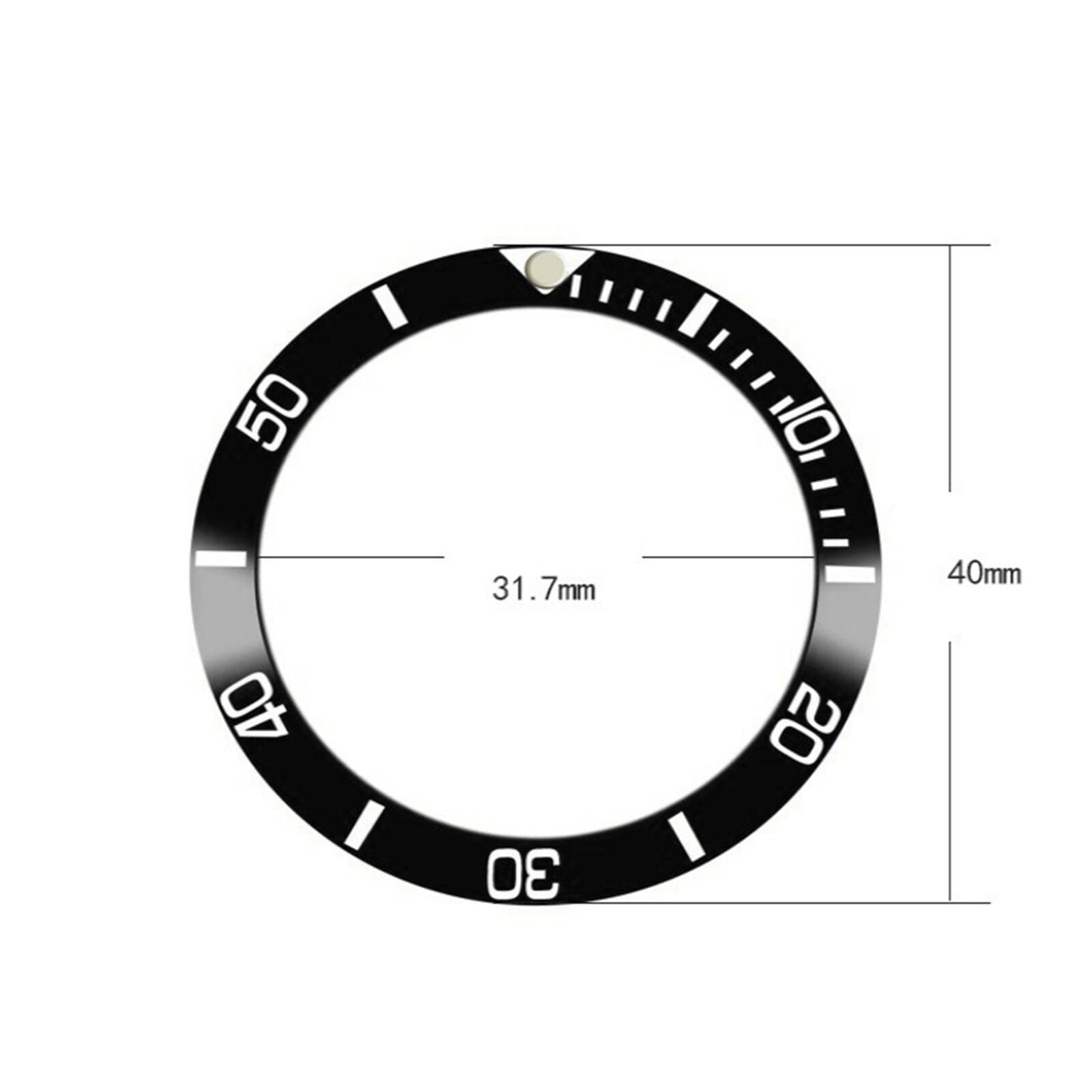 Click Spring Ceramic Watch Bezel Inset Ring 38mm for 40mm GMT Watch Changeable