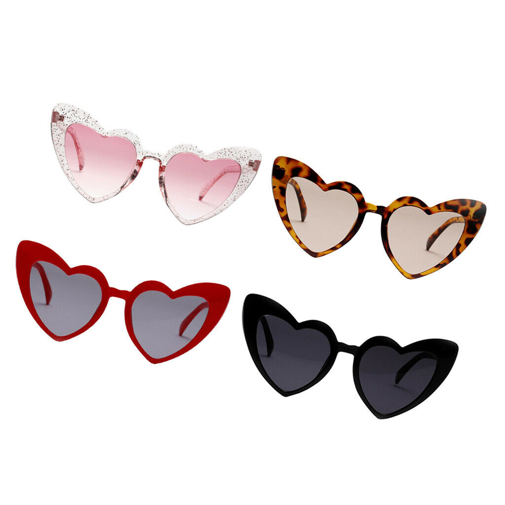 4pcs Chic Heart Shaped Sunglasses Summer Sun Glasses Rave Party Club Eyewear