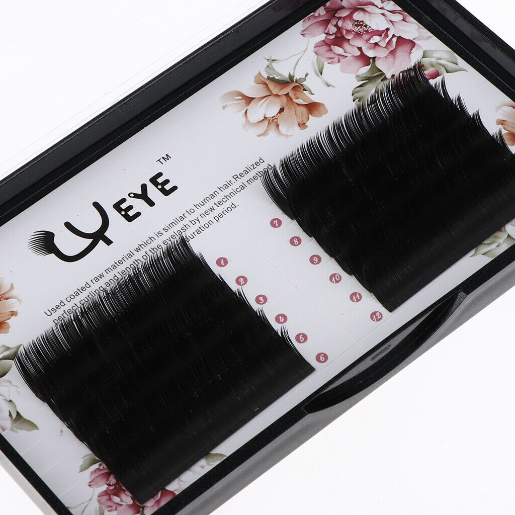 1 Box Long Natural C Curly Individual False Eyelash for Lash Extension 9mm