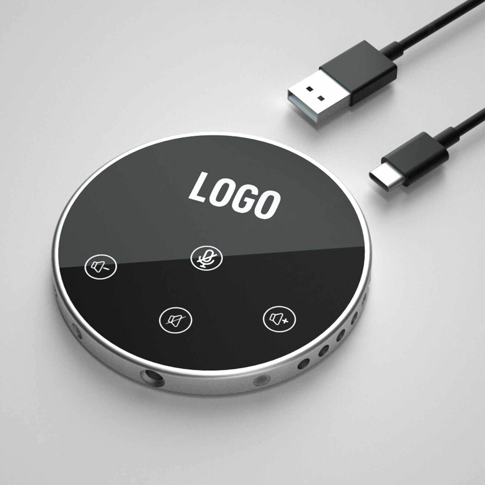 Conference Microphone Unmute Volume Control Stereo USB Mic for Meeting