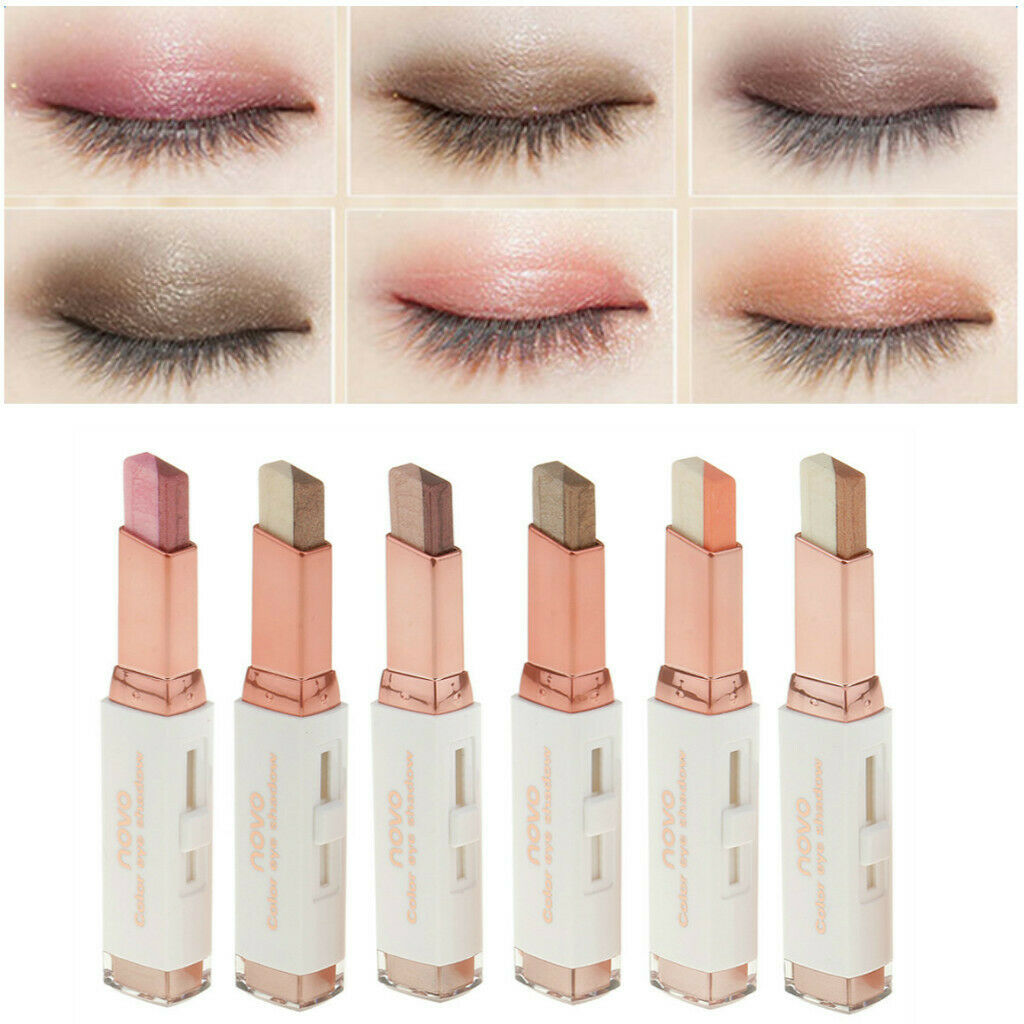 Dual Color Eyeshadow Bar Pen Pencil Eye Shadow Makeup Stick Set Matte Waterproof