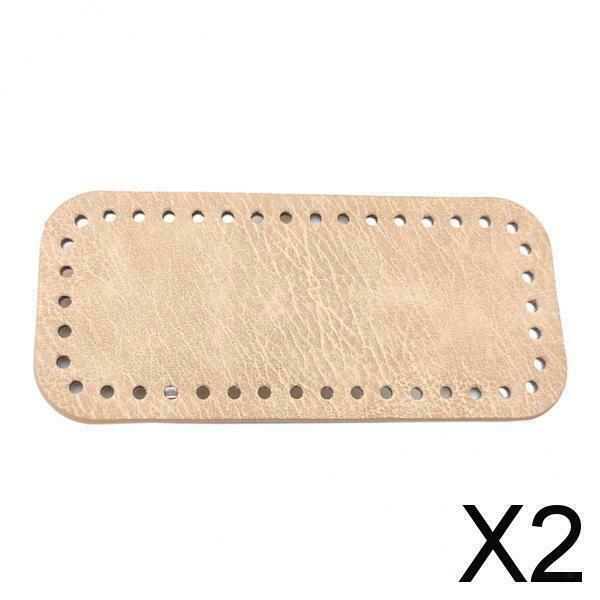 2X PU Leather Bottom Knitting Bag Crocheting Handbag Nail Base Pad 8x18 Square