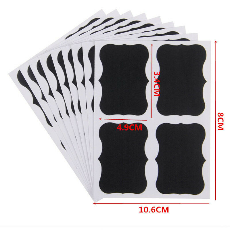 36PCS Labels DIY Kitchen Jar Blackboard Chalkboard Black Stickers Decals Craft
