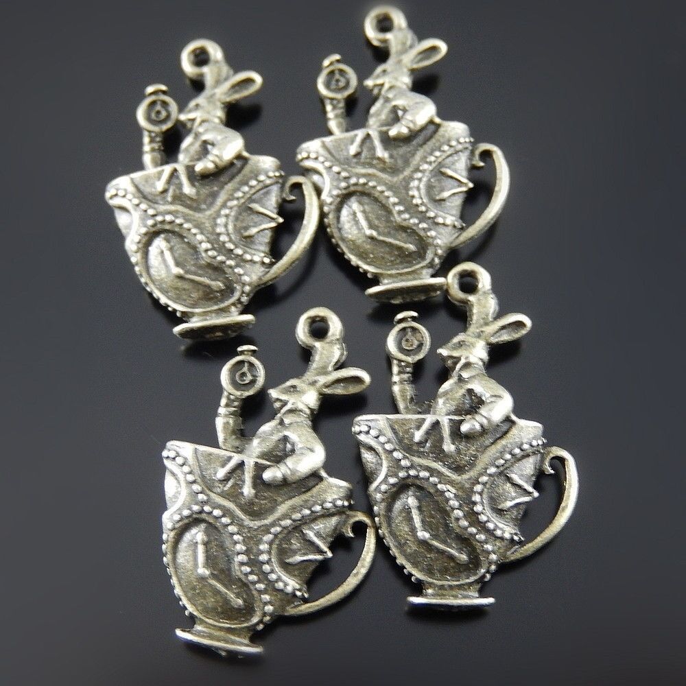 10 pcs Antiqued Bronze Zinc Alloy Rabbit Look Charms Necklace Pendants 51981