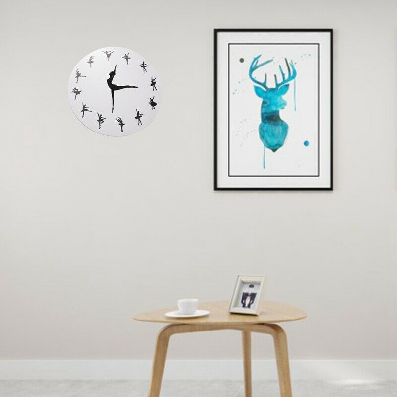 Charming Ballerina Wall Clock Baby Girl Nursery Decor Ballet Dancer Modern WalX4