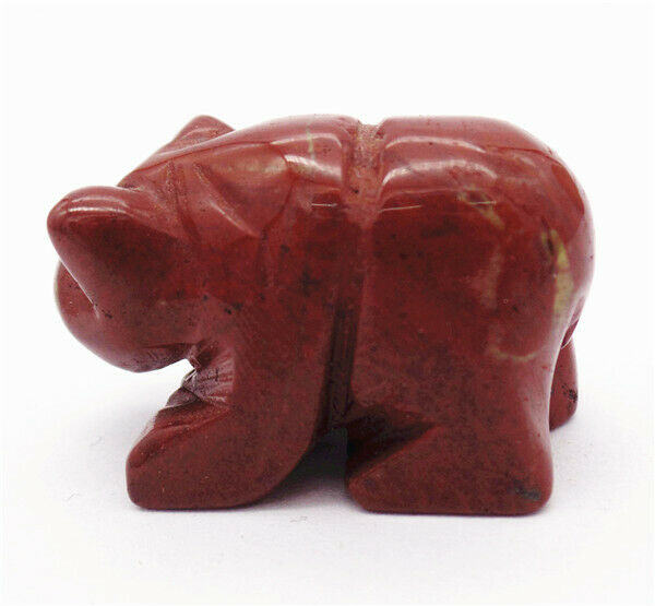 37x23x18mm Natural Red Jasper Carved Bear Decoration Statue Home Decor HH7753