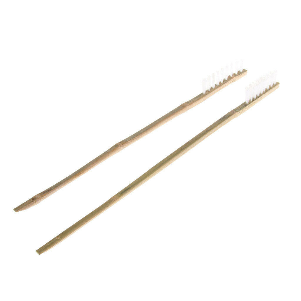 2 Pcs Wooden Long Handle Parrot Bird Cage Cleaning Brush