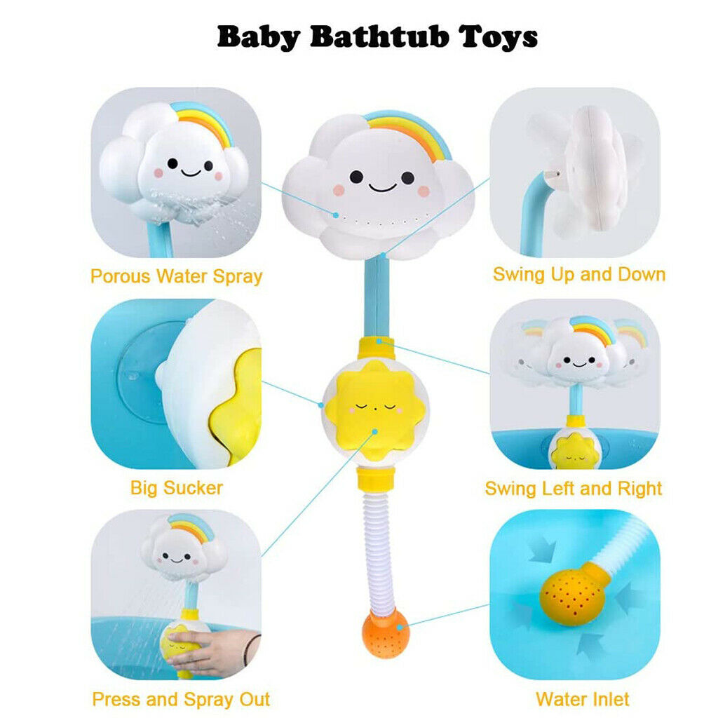 Adorable Baby Bath Toys Clouds Water Sprinkler Water Fountain Toys for Kid's
