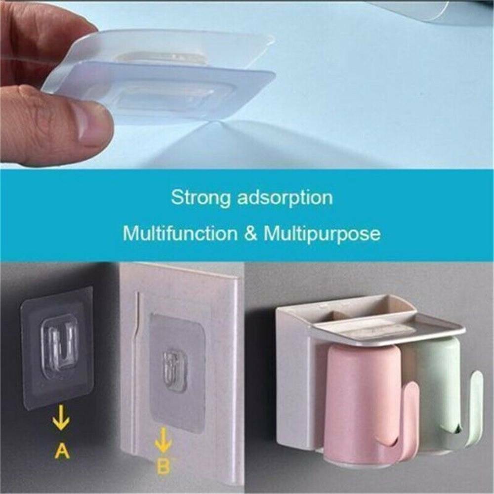 10 Pack Transparent Seamless Adhesive Hook Hanger Traceless Hooks Wall Rack