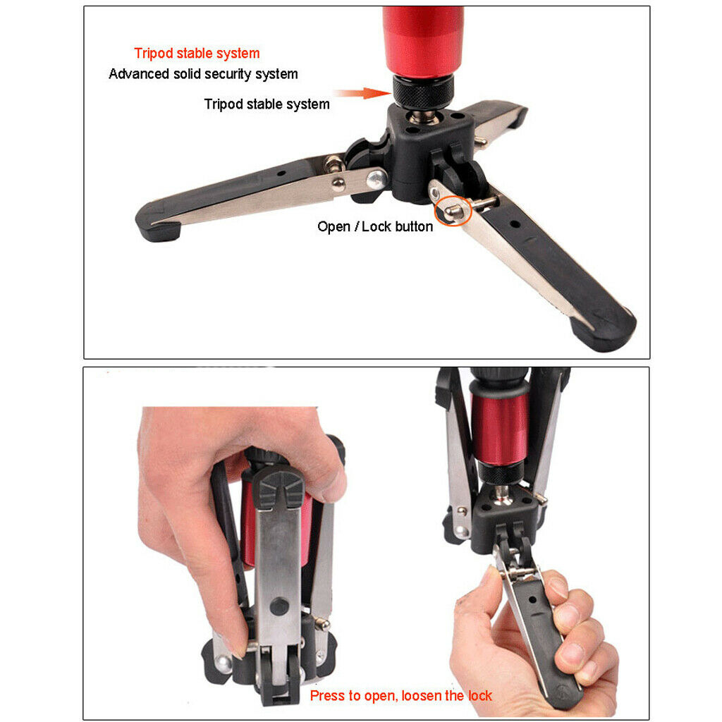 3/8" Screw Aluminum 3 Legs Monopod Base Stand For Canon  Photography