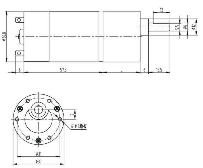 JGB37-550 DC12V 32RPM Ouput Speed Geared Gearhead DC Motor High Torque