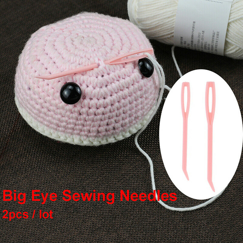 2x Bent Yarn Knitting Needles Big Eye Sewing Needles Tapestry Darning Needle TL