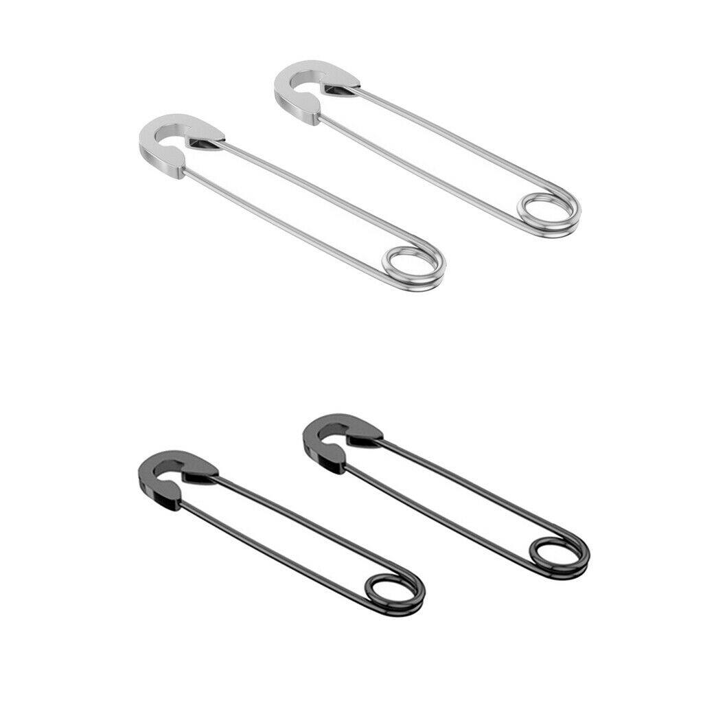 4pcs Fashion Punk Retro Style Safety Pin Earrings Dangle Ear Cuff 37.8mm
