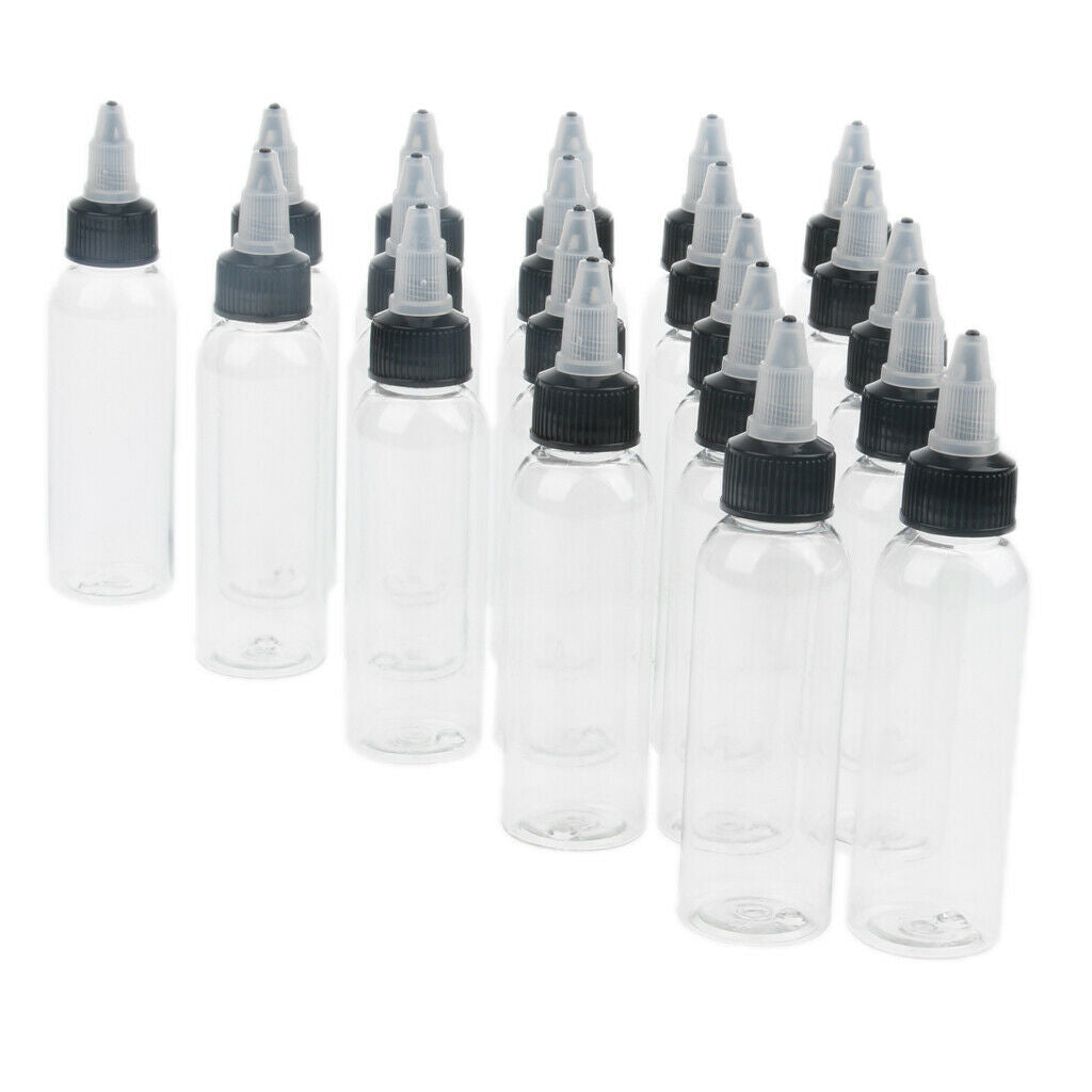 30x 120ml Empty Plastic Squeeze Bottle with Twist Top   Tip Applicator