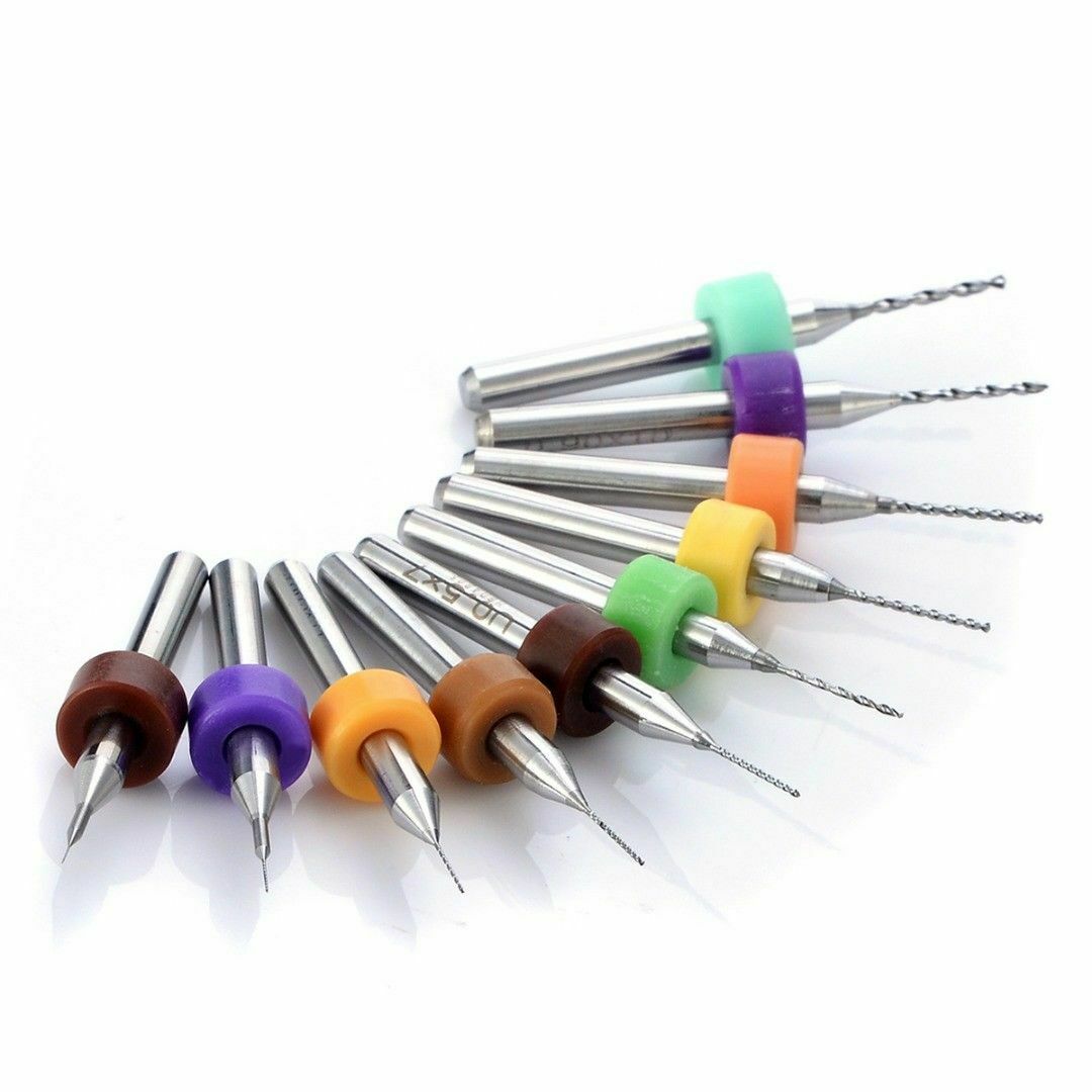 10Pc Micro Drill Bit Tool 0.1mm-1mm PCB  Print Engraving Mill Cutter