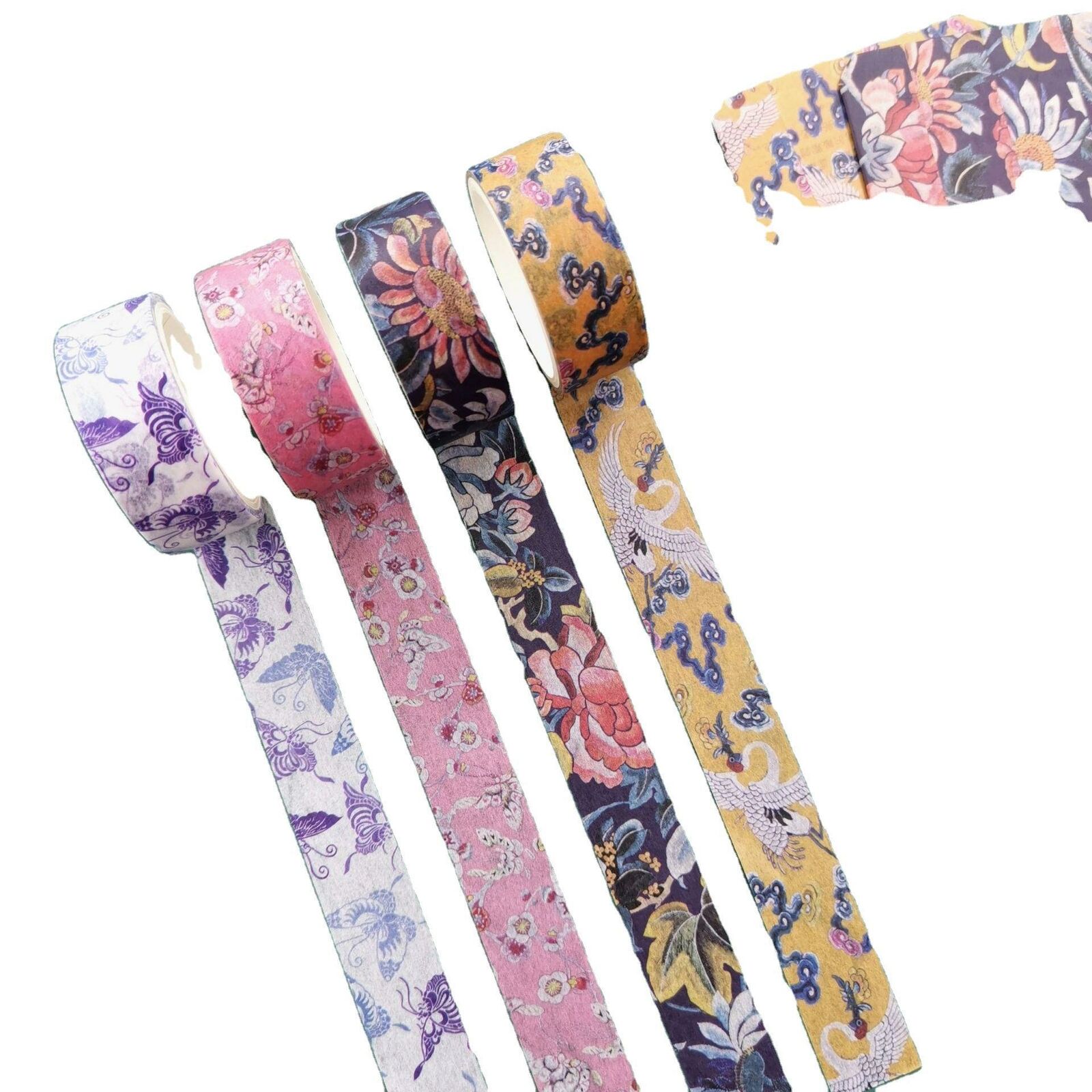 4 Rolls Retro Floral Washi Paper Tape Hand Account DIY Diary Note Stickers Craft