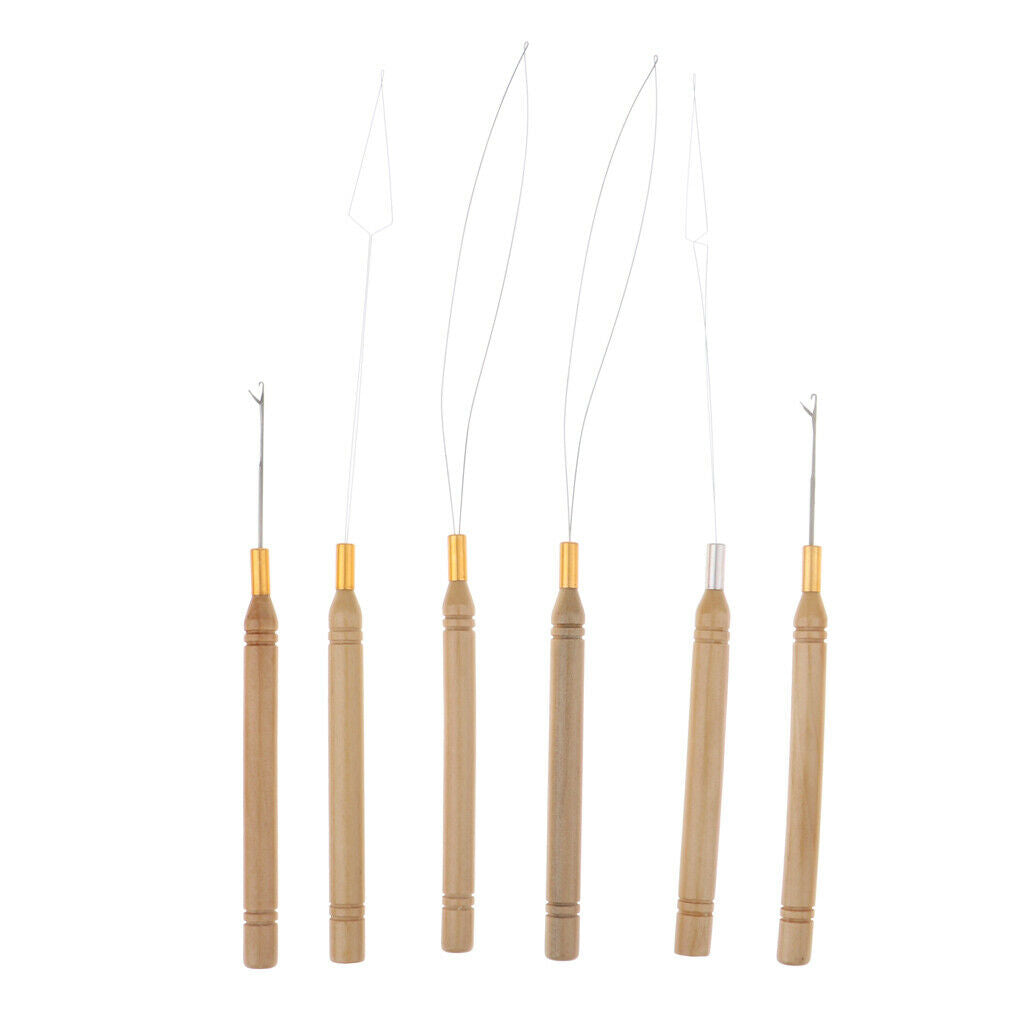 Pack of 6 Wooden Grip Metal Wire Threading Tool for Quick and Easy Installation