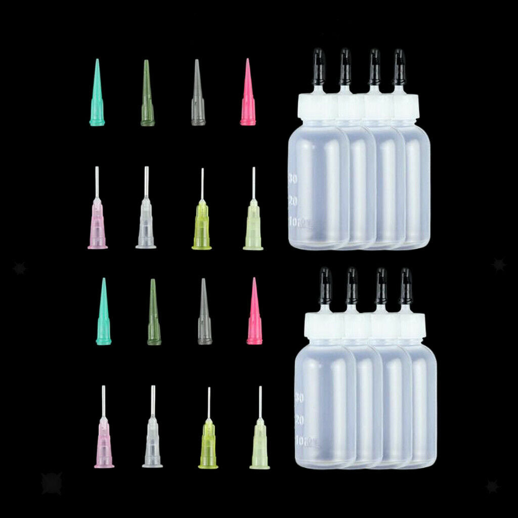 24 Pieces Plastic  Syringe Bottles with Paint Dropper Needle Tips