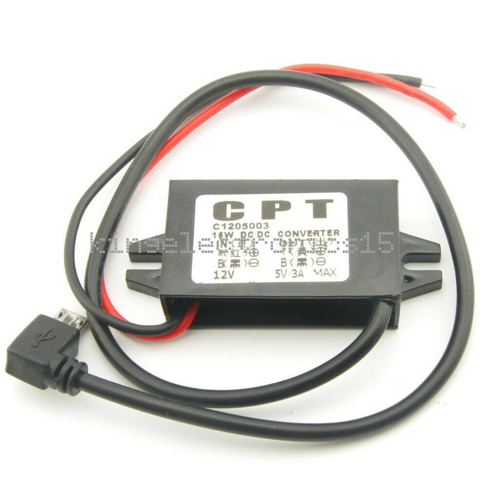 Micro USB DC-DC 12V to 5V 3A Step Down Converter Power Supply Module Waterproof