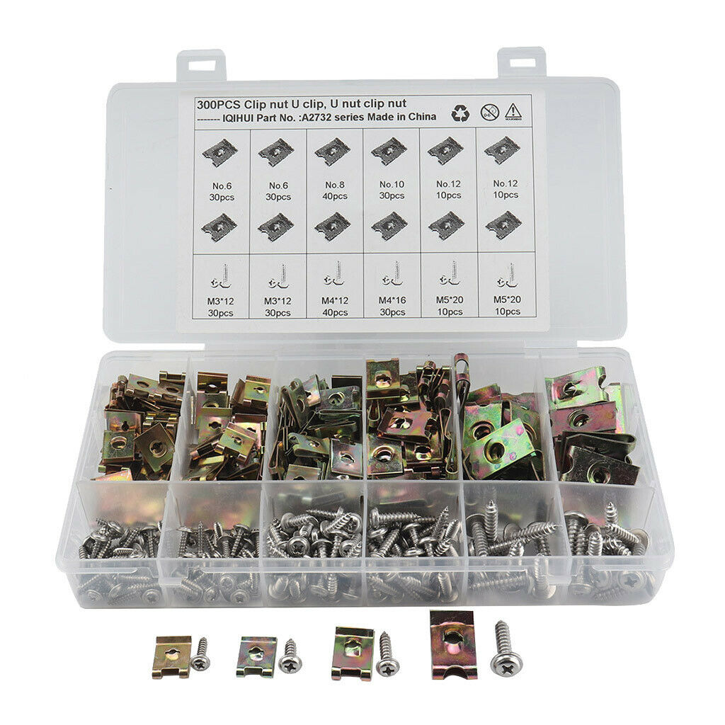 Automotive Car Screws And U Nut  Assortment Kit