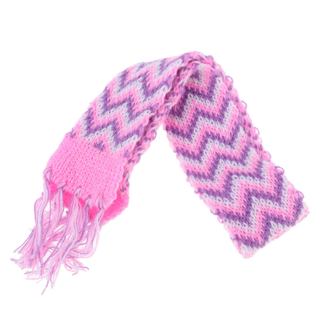 Lovely Hand Knitted Scarf with Striped Tassels for 18 Inch American Wrist AG